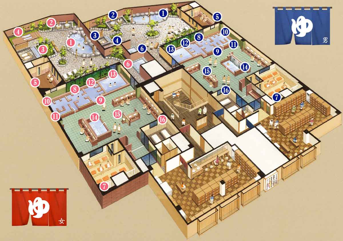 和おんの湯施設図